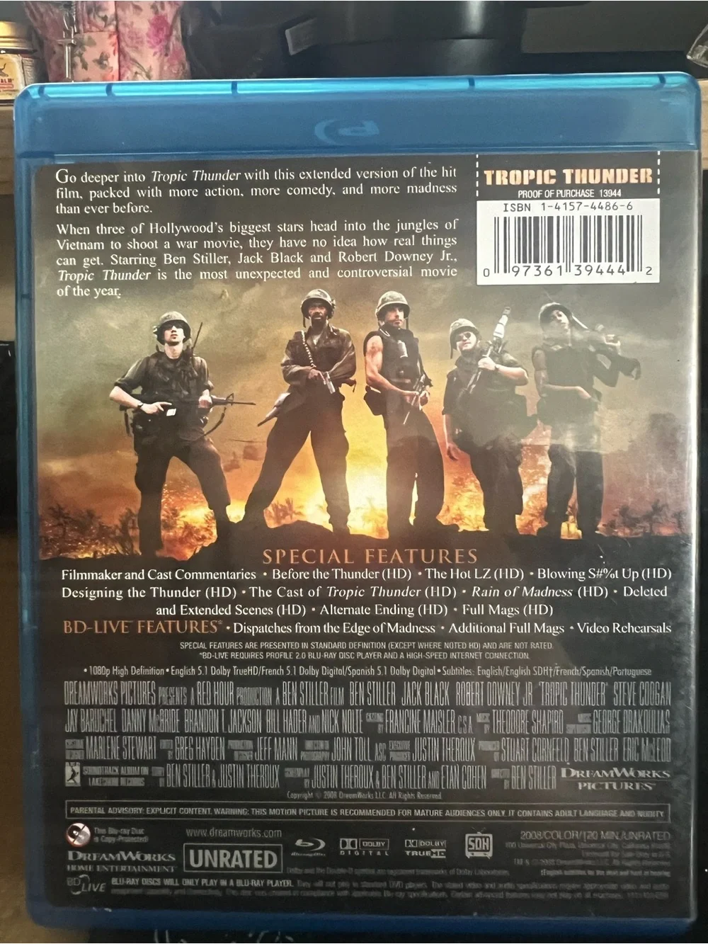 Dreamworks Tropic Thunder Director's Cut Blu-ray - Black & Blue